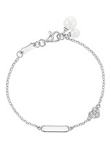 exquisite silver cubic zirconia id name baby bracelet